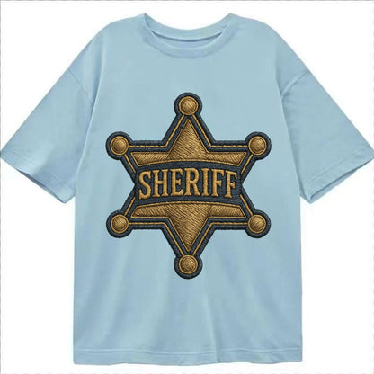 Sheriff Badge Six Pointed Star With Sheriff Engraving And Br Classic T-shirt – Light Blue