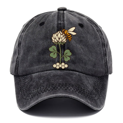 Clover And Bee Pairing Beekeeping Classic Cap – Graphite
