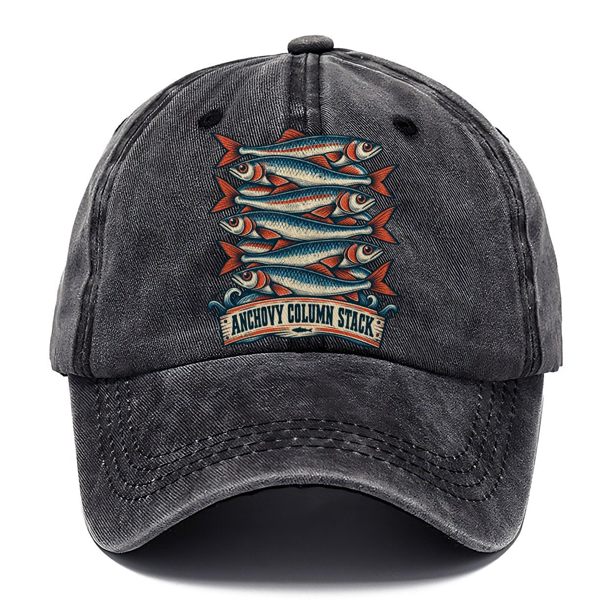 Anchovy Column Stack Fishing Club Classic Cap – Graphite