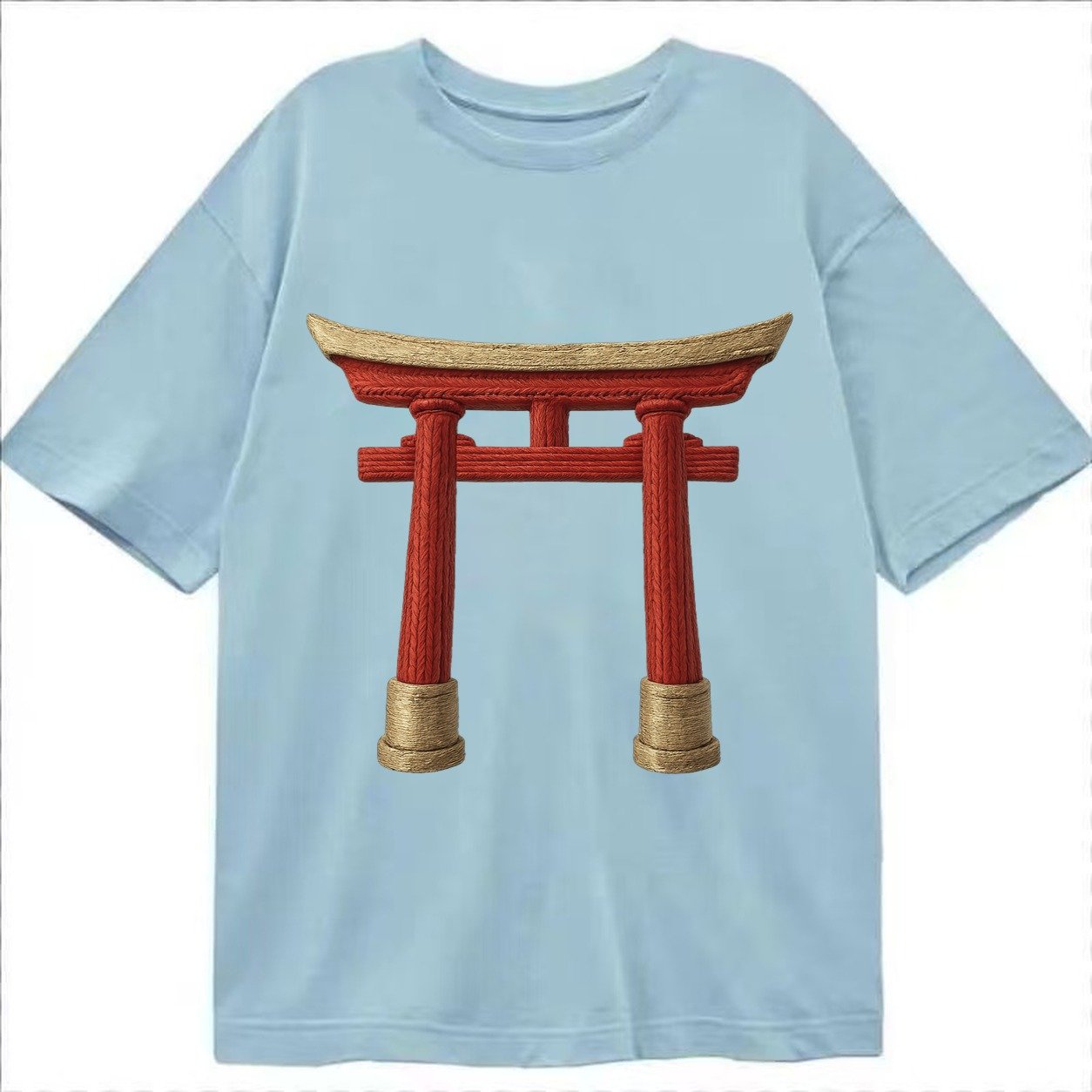 Japanese Torii Gate Shrine Entrance Red Thread Spiritual Gat Classic T-shirt – Light Blue