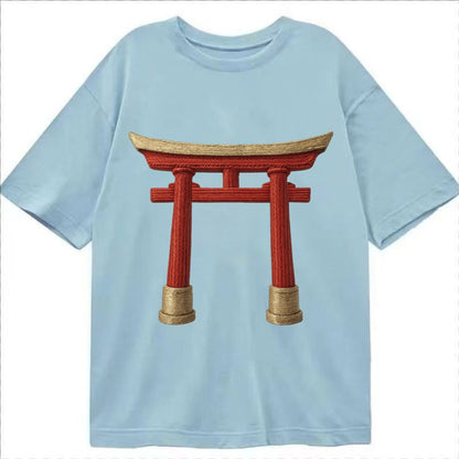 Japanese Torii Gate Shrine Entrance Red Thread Spiritual Gat Classic T-shirt – Light Blue