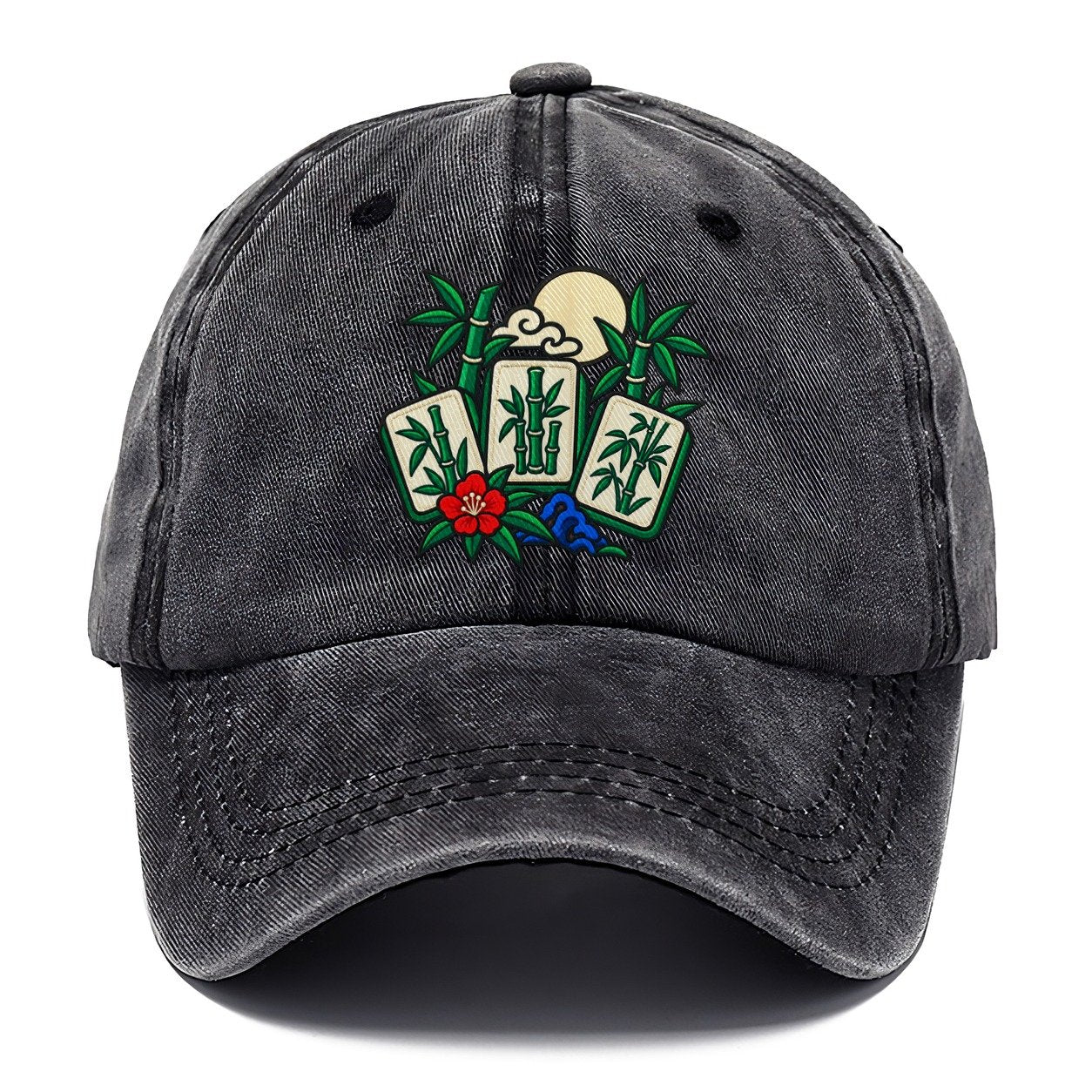 Bamboo Garden Mahjong Game Night Classic Cap – Graphite
