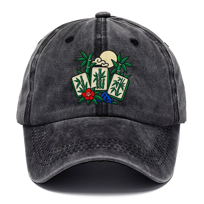 Bamboo Garden Mahjong Game Night Classic Cap – Graphite
