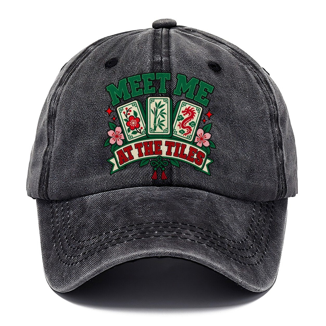 Meet Me At The Tiles Mahjong Game Night Classic Cap – Graphite
