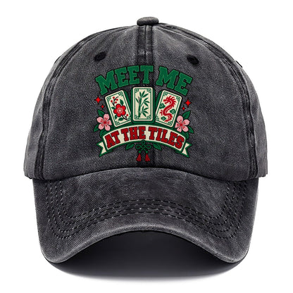 Meet Me At The Tiles Mahjong Game Night Classic Cap – Graphite