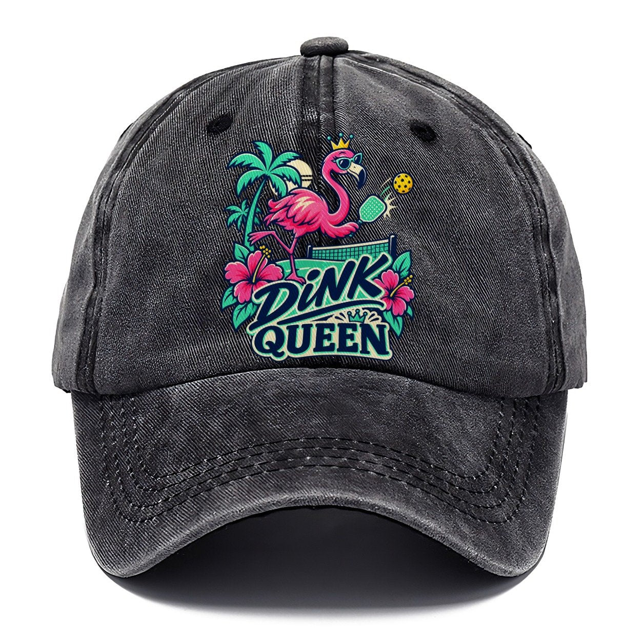 Flamingo Dink Queen Pickleball Life Classic Cap – Graphite