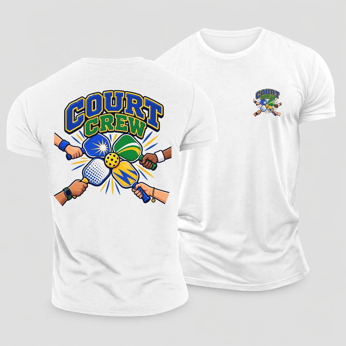 Court Crew Pickleball Life Cotton T-Shirt – White
