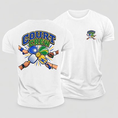 Court Crew Pickleball Life Cotton T-Shirt – White
