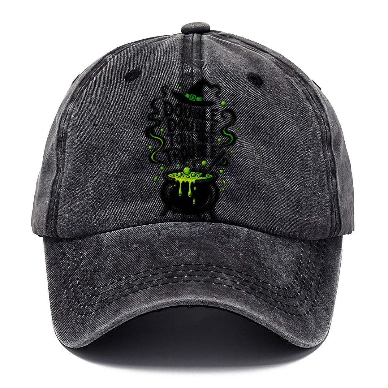 Double Double Toil And Trouble Slogan Witch Magic Classic Cap – Graphite