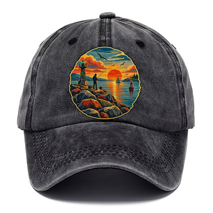Harbor Jetty Sunset Fishing Club Classic Cap – Graphite