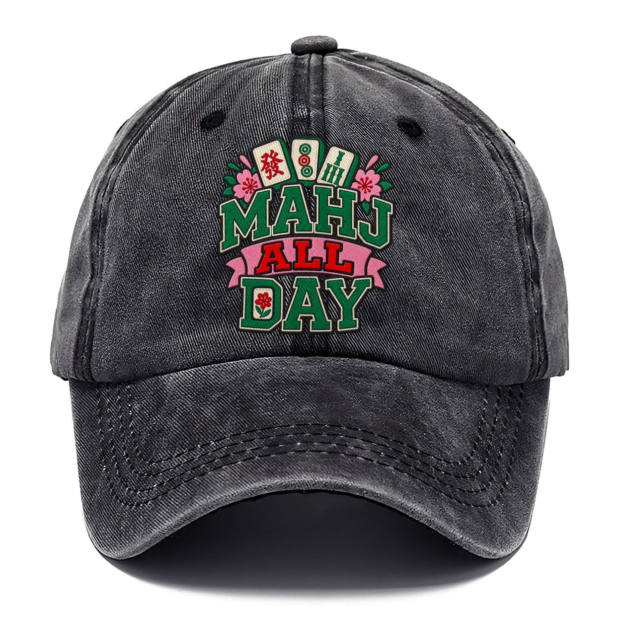 Mahj All Day Mahjong Game Night Classic Cap – Graphite