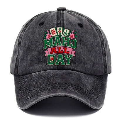 Mahj All Day Mahjong Game Night Classic Cap – Graphite