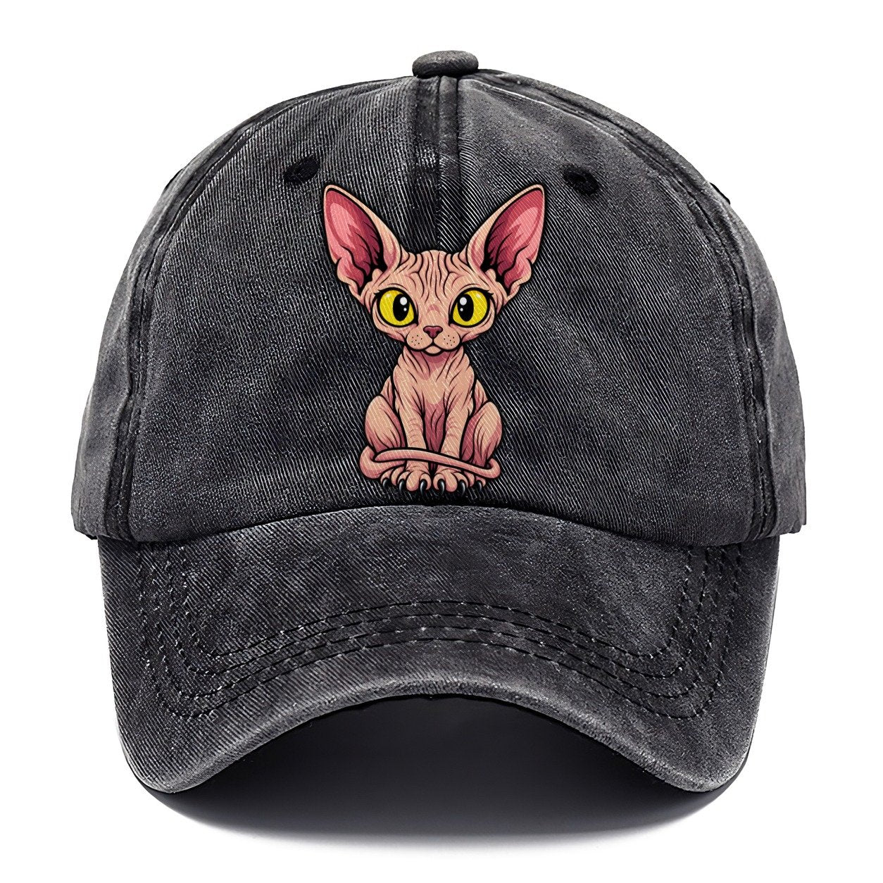 Sphynx Sitting Wrapped Peeking Cats Classic Cap – Graphite