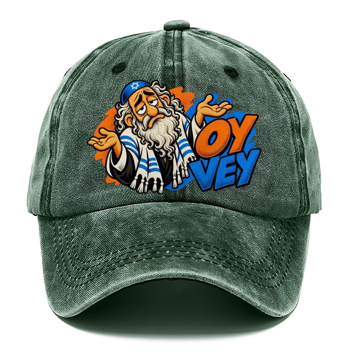Oy Vey Drama Judaism Heritage Pop Art Classic Cap – Forest Mist