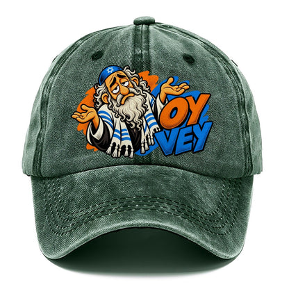 Oy Vey Drama Judaism Heritage Pop Art Classic Cap – Forest Mist