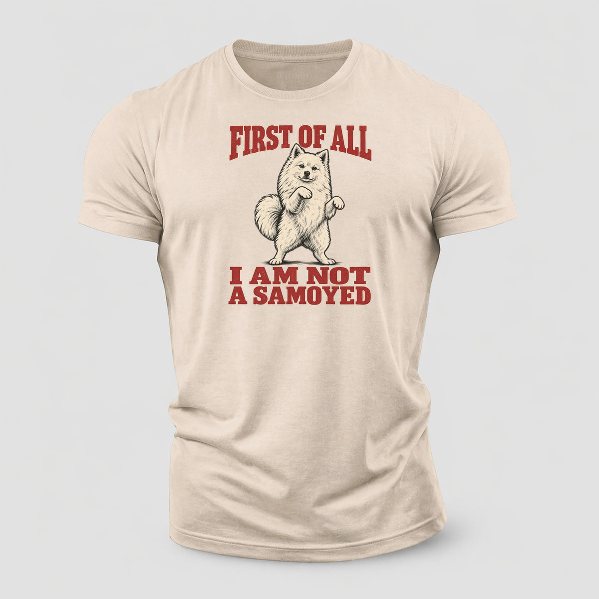 American Eskimo Dog Dog Declarations Cotton T-Shirt – Sand
