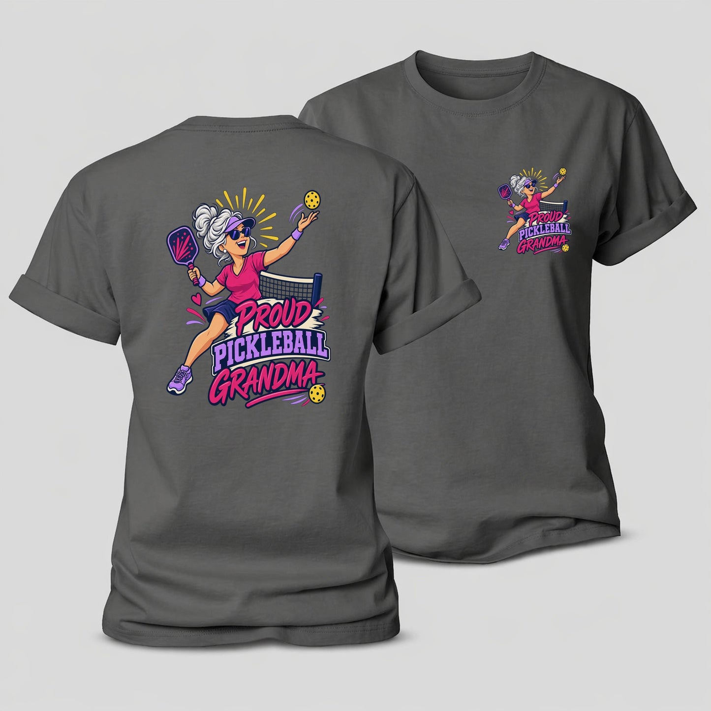 Proud Pickleball Grandma Pickleball Life Women's Cotton T-Shirt – Grey