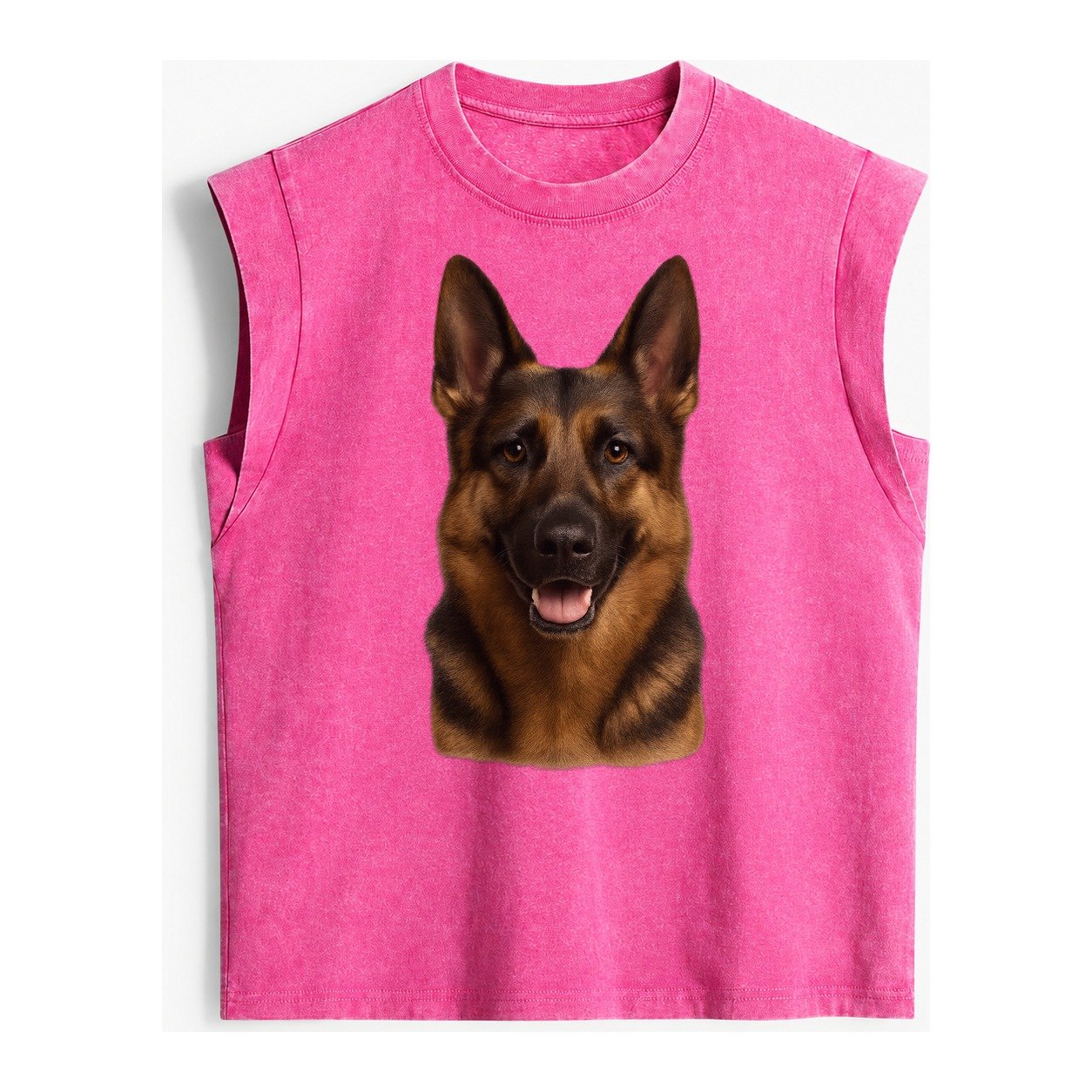 German Shepherd Portrait Vintage Washed Tank – Pink
