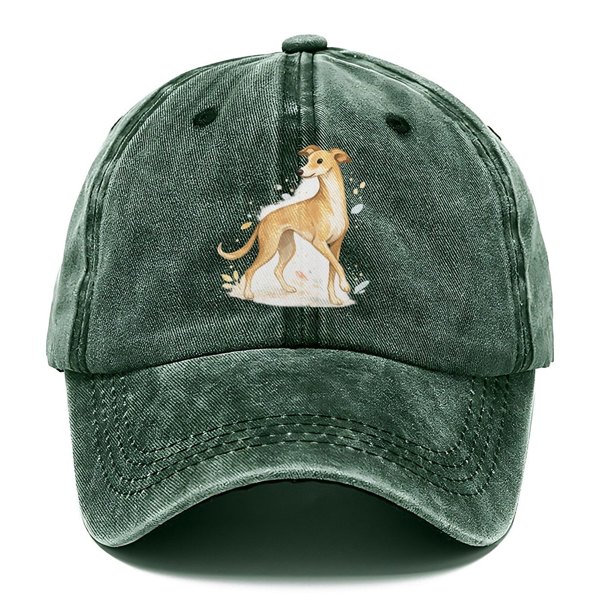 Watercolor Whippet Dog Classic Cap – Forest Mist