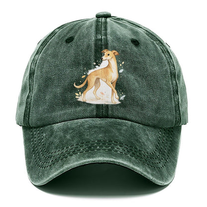 Watercolor Whippet Dog Classic Cap – Forest Mist
