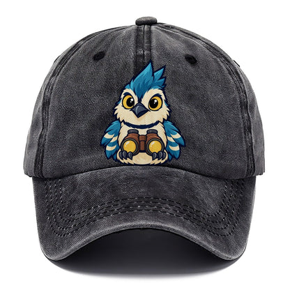 Jay With Binoculars Birdwatching Classic Cap – Graphite