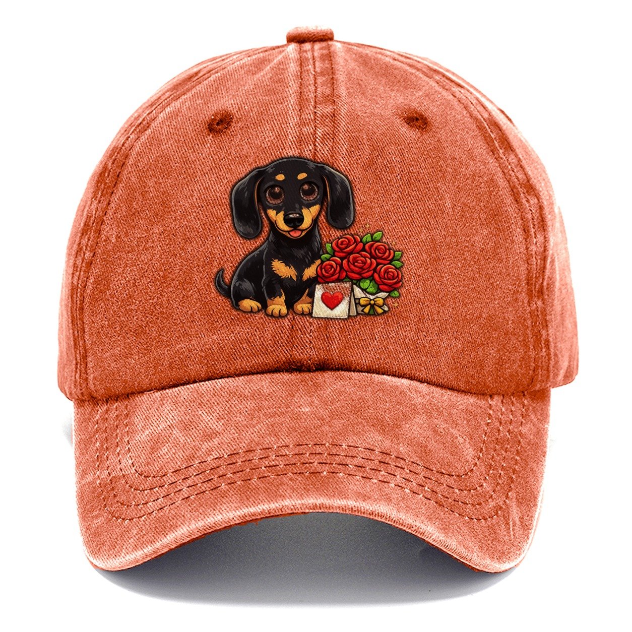 Dachshund Anniversary Roses Classic Cap – Terracotta Clay