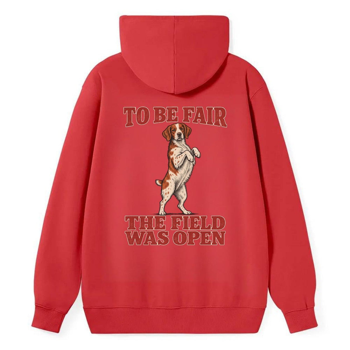 Brittany Dog Declarations Classic Pullover Hoodie – Red