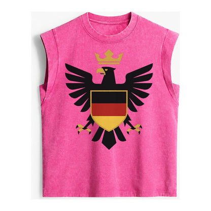 Germany Eagle Emblem Vintage Washed Tank – Pink