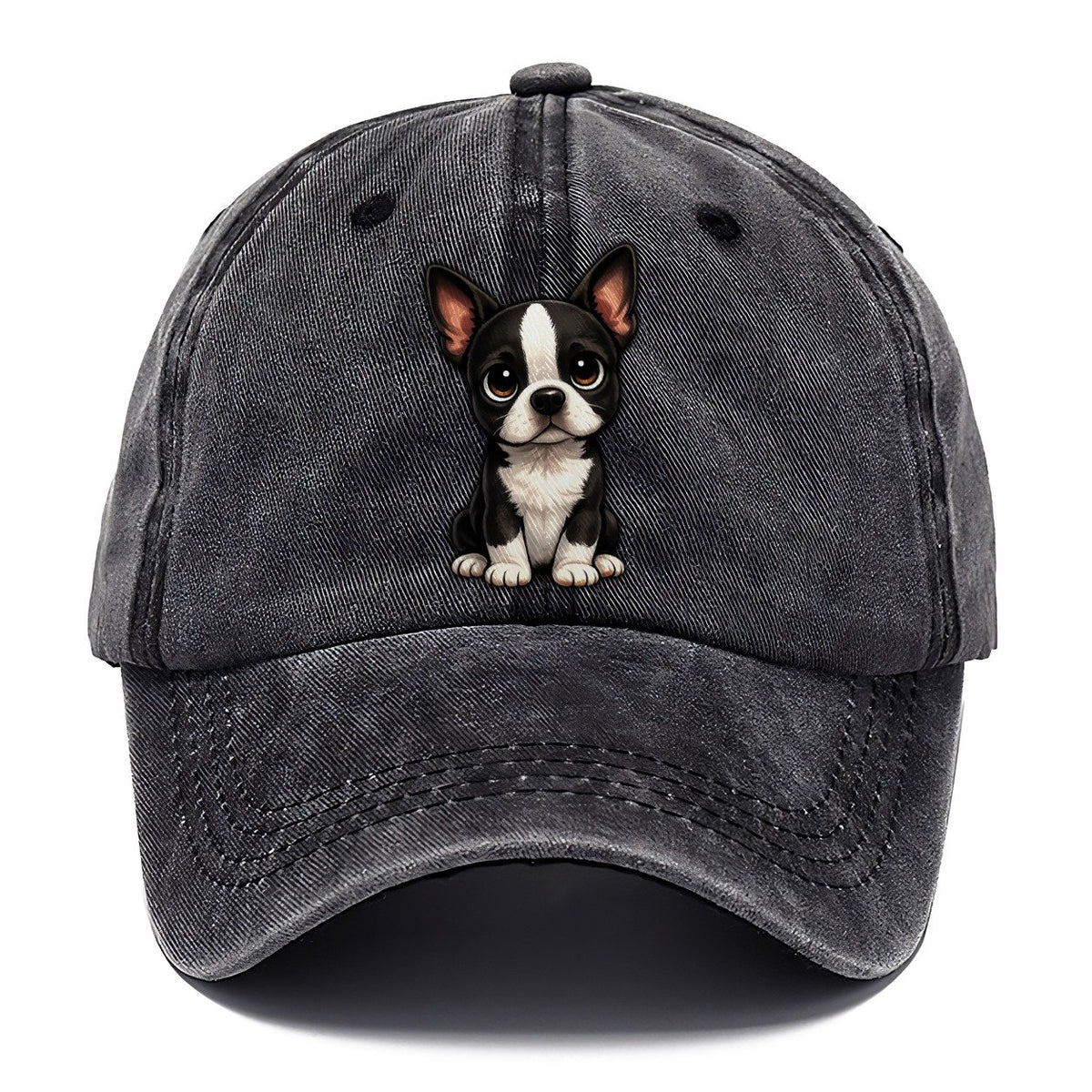 Boston Terrier Sitting Sweetheart Classic Cap – Graphite