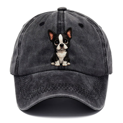 Boston Terrier Sitting Sweetheart Classic Cap – Graphite
