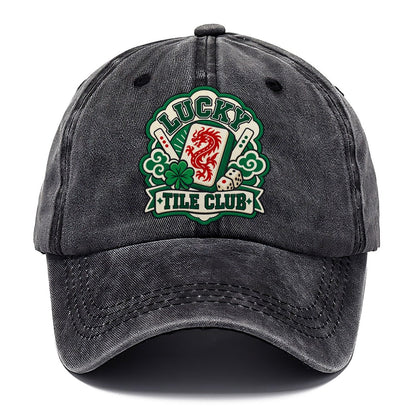 Lucky Tile Club Mahjong Game Night Classic Cap – Graphite