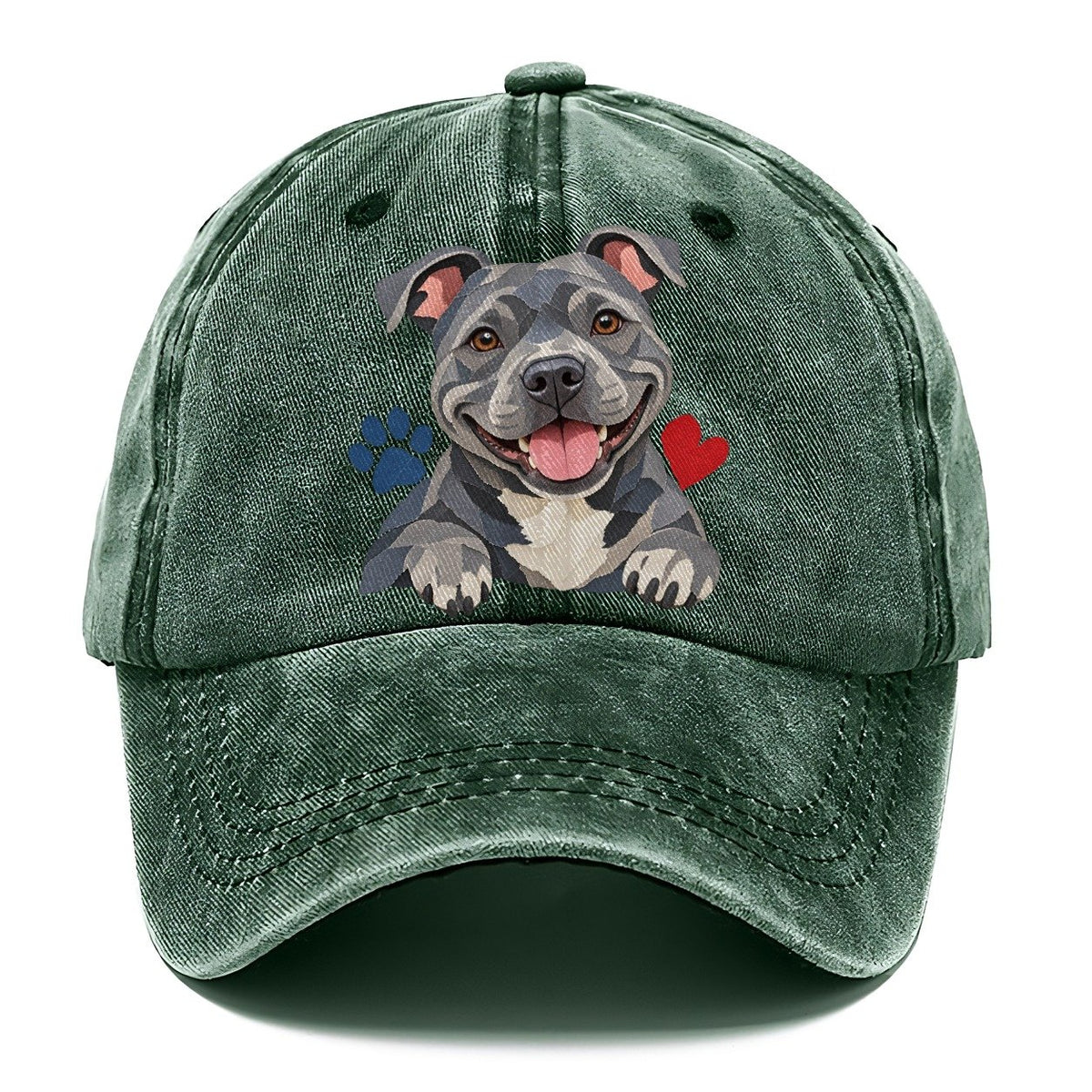 Cut-Paper Staffy Blue Velvet Companions Classic Cap – Forest Mist