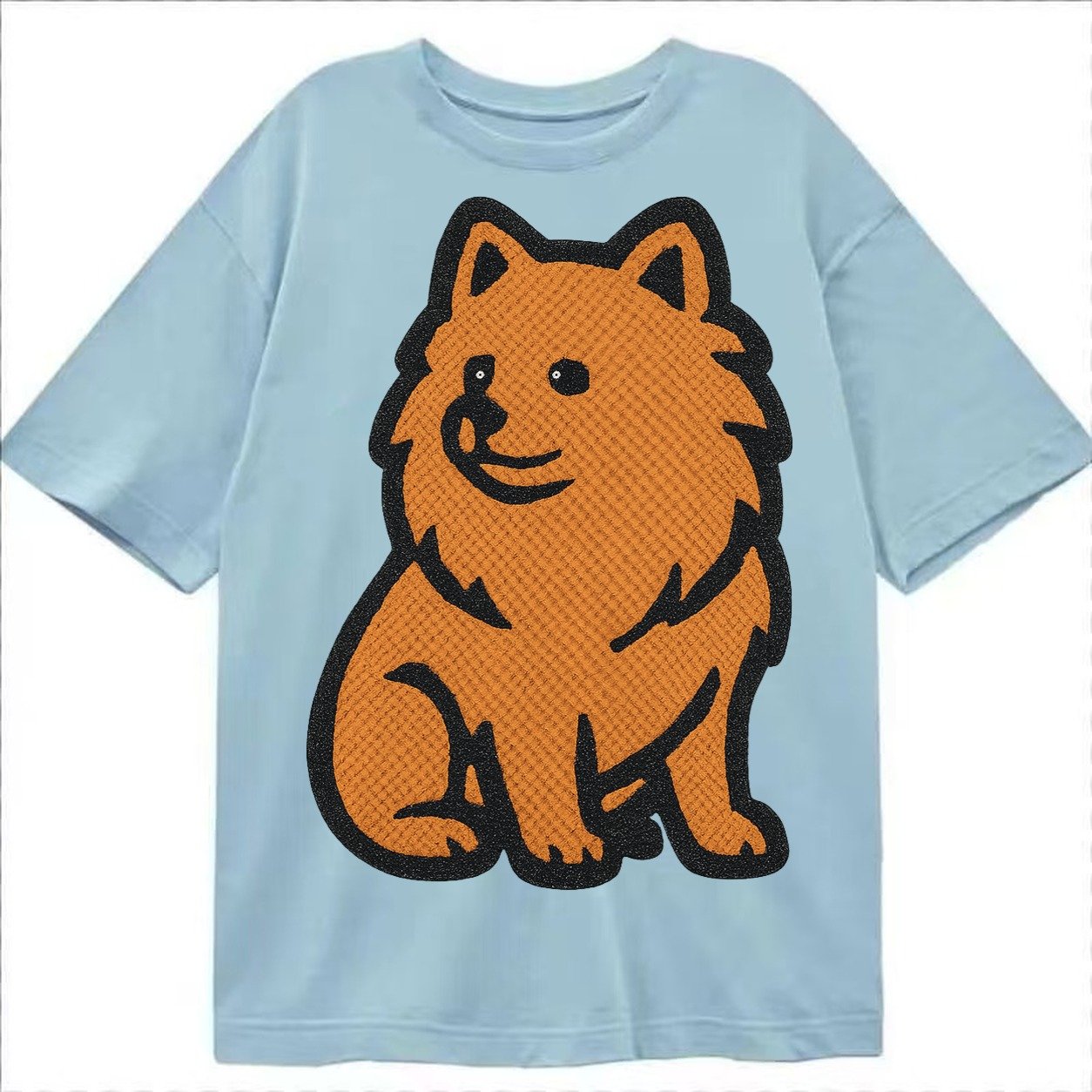 Pomeranian Orange Fluffy Charm Classic T-shirt – Light Blue
