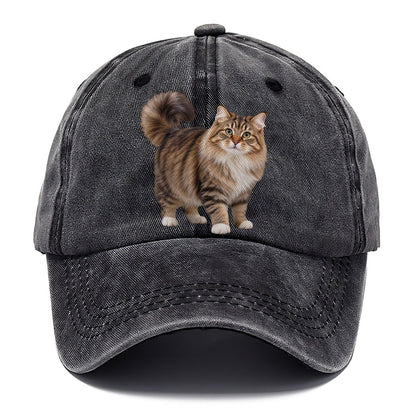 Siberian Standing Three Quarter Realistic Cat Portrait Classic Cap – Graphite