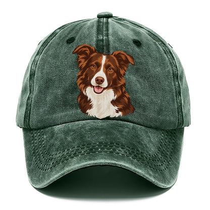 Brown and White Aussie Dog Classic Cap – Forest Mist