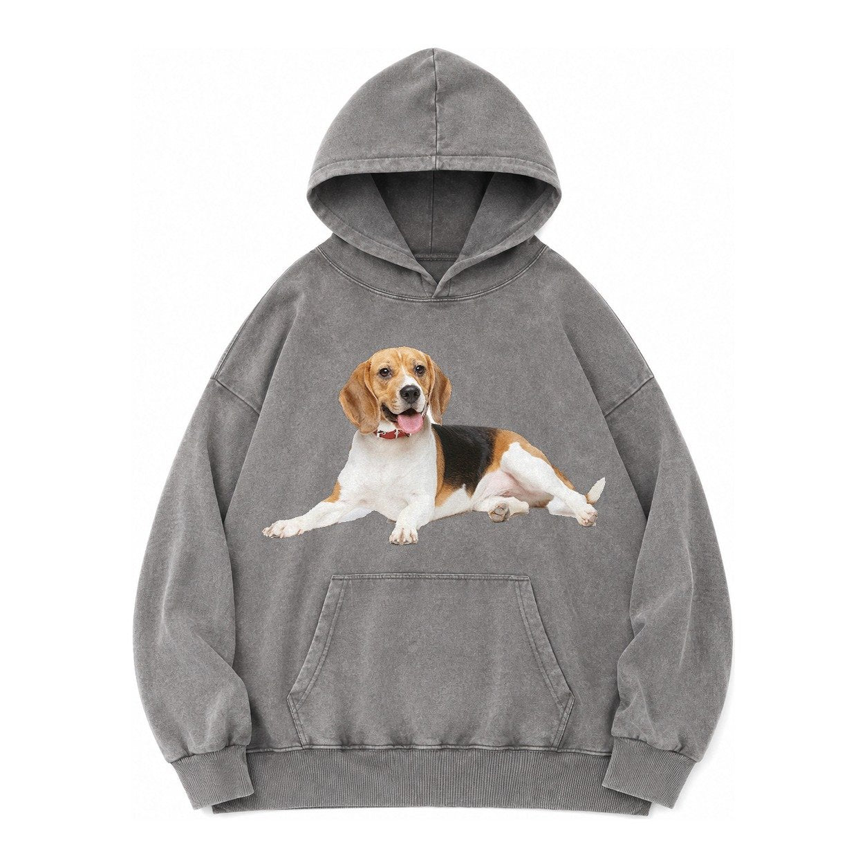 Beagle Vintage Washed Hoodie – Grey