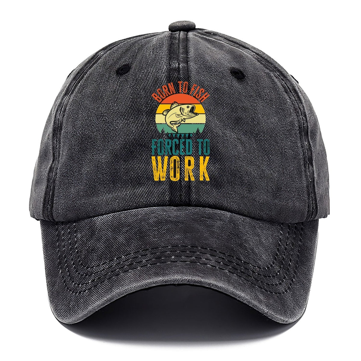 Born To Fish Forced To Work Transparent Classic Cap – Graphite