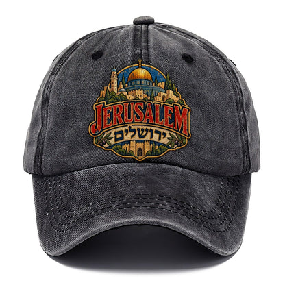 Retro Yerushalayim Script Jerusalem Classic Cap – Graphite