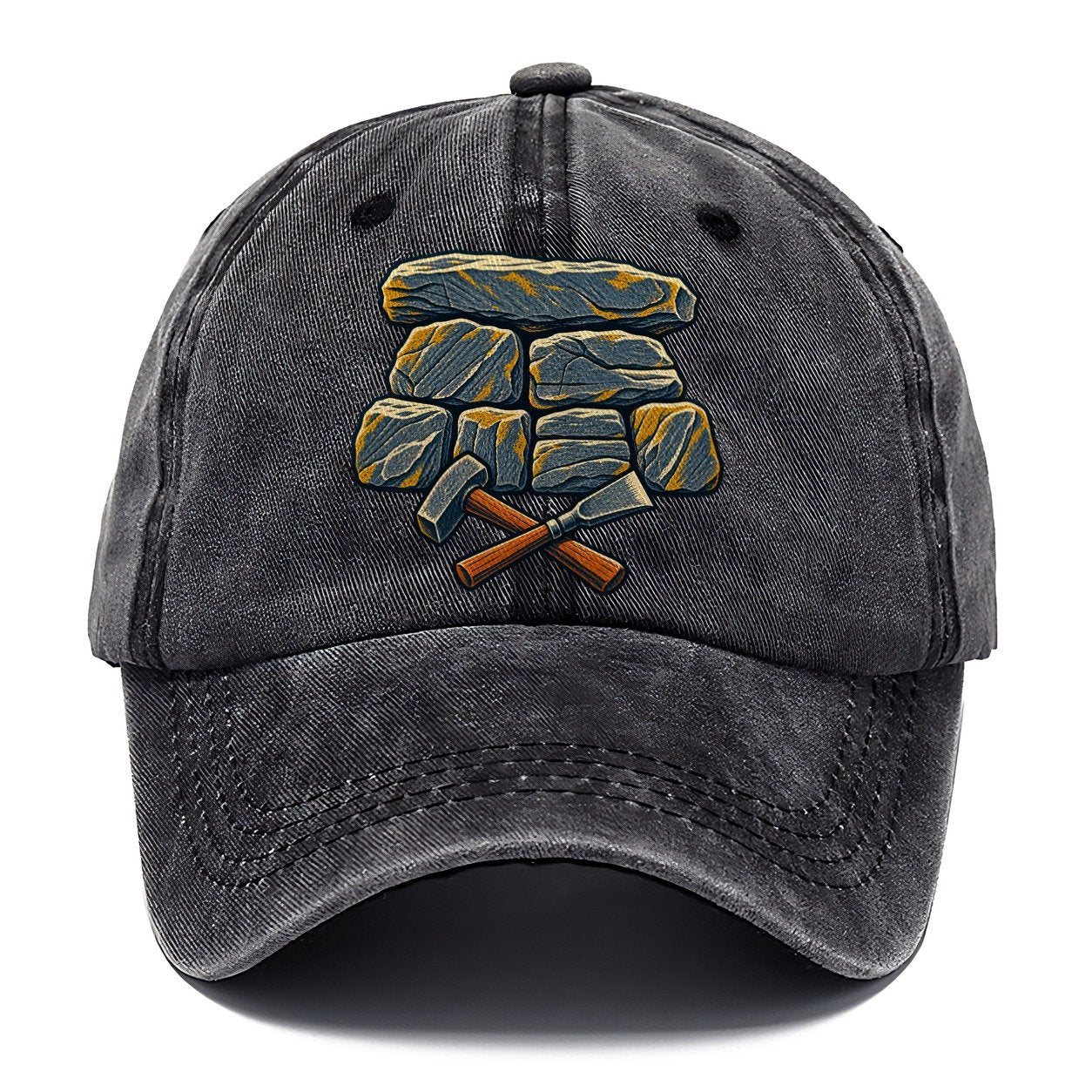 Seven Stone Wall Mason Hammer And Chisel Uk Culture Heritage Classic Cap – Graphite