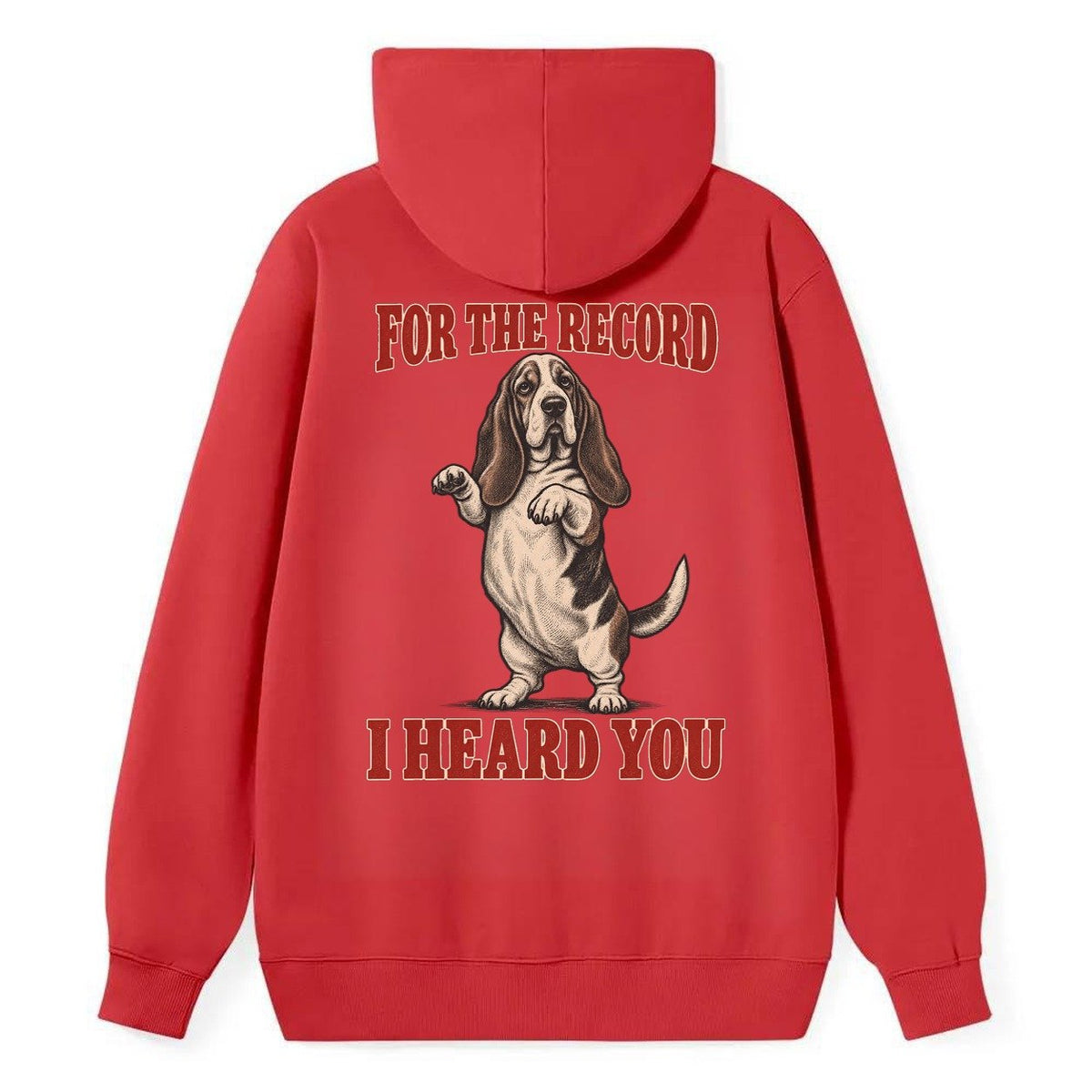 Basset Hound Dog Declarations Classic Pullover Hoodie – Red