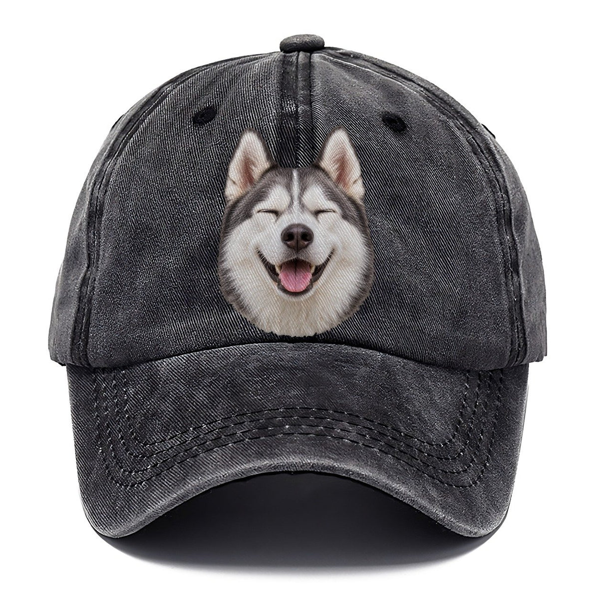 Husky Laughing Portrait Character Club Classic Cap – Graphite