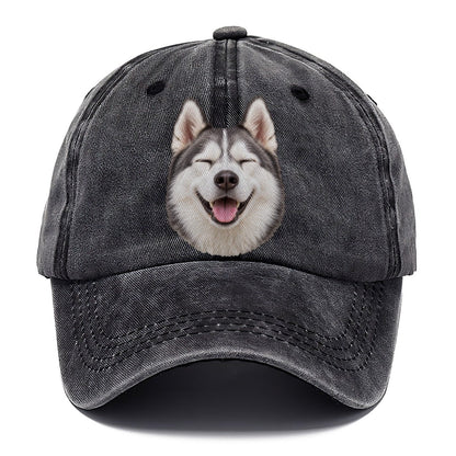 Husky Laughing Portrait Character Club Classic Cap – Graphite