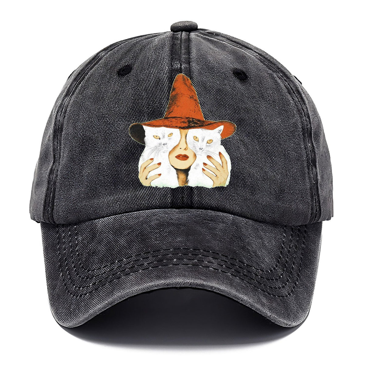 Witch Face With Cats Classic Cap – Graphite