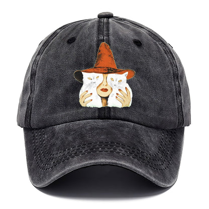 Witch Face With Cats Classic Cap – Graphite
