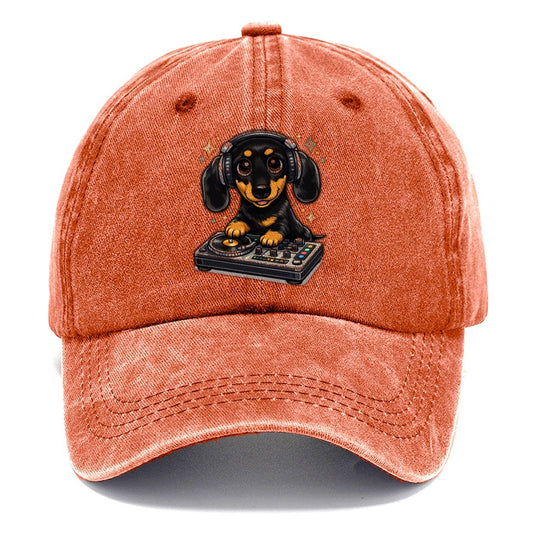 Dachshund Dj Turntable Mix Classic Cap – Terracotta Clay