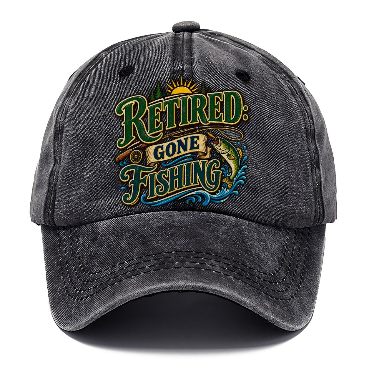 Retired Gone Fishing Retired Living Classic Cap – Graphite