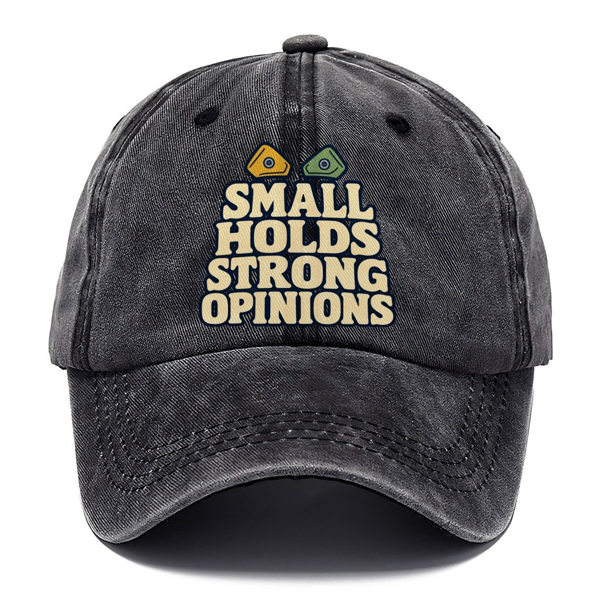 Small Holds Strong Opinions Rock Climbing Classic Cap – Graphite
