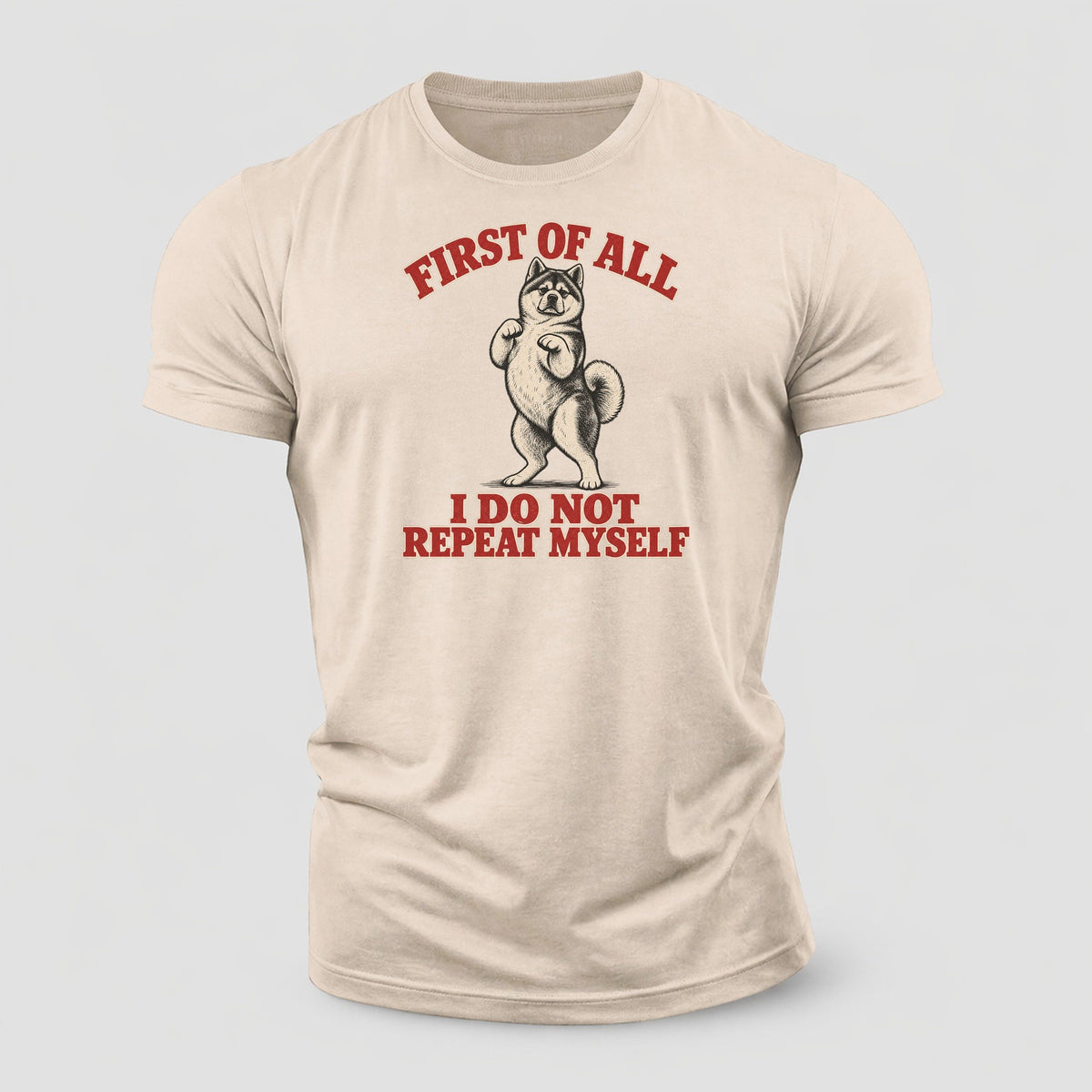 Akita Dog Declarations Cotton T-Shirt – Sand