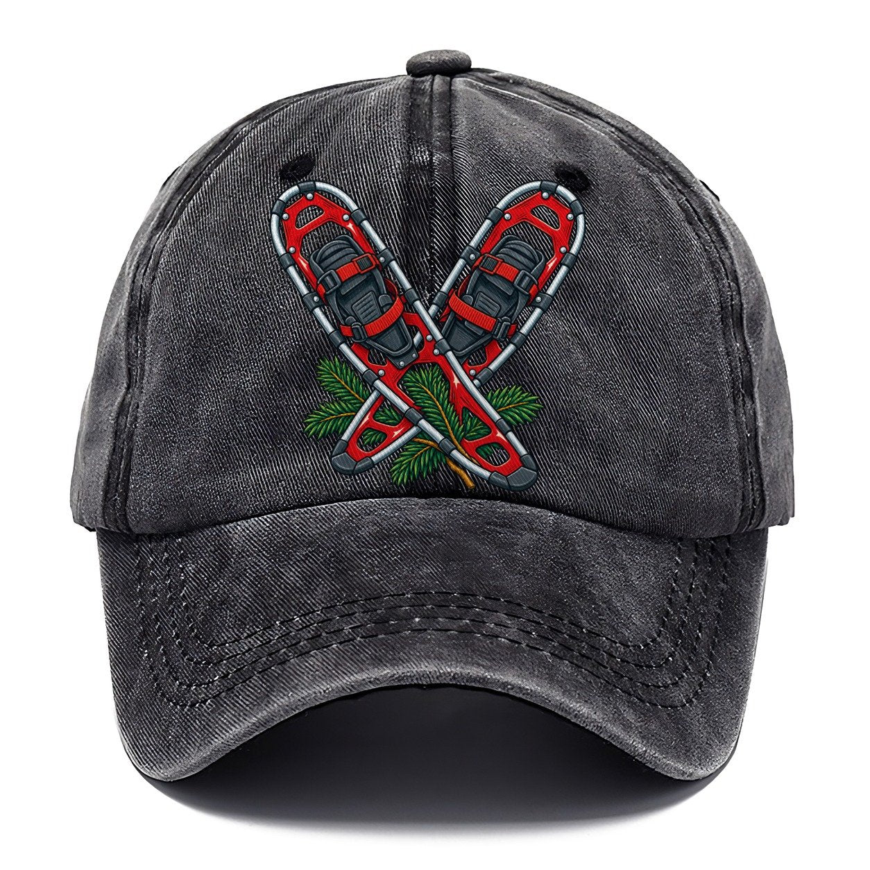 Modern Aluminum Snowshoes And Balsam Bough Canada Cultural Icons Classic Cap – Graphite