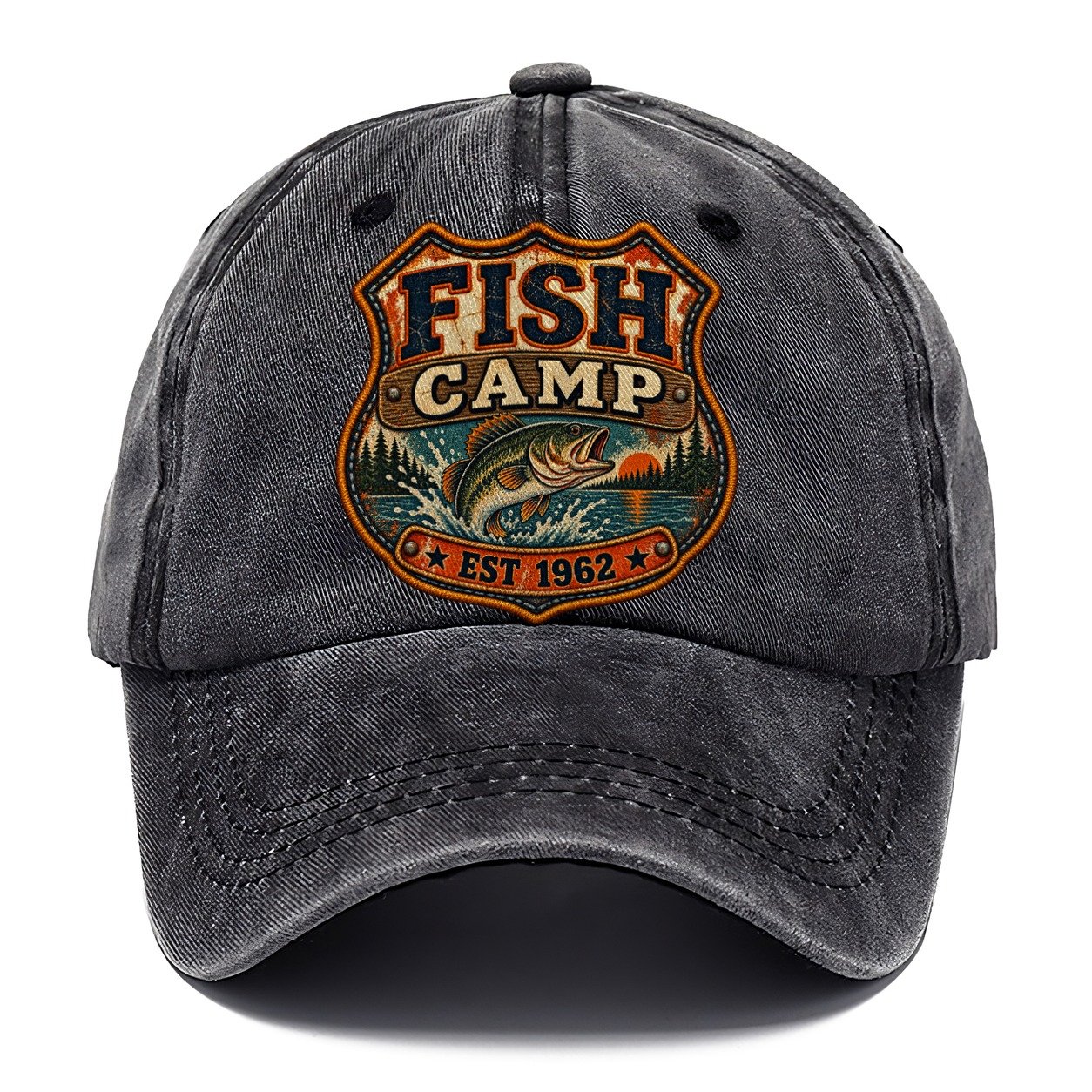 Fish Camp Est Nineteen Sixty Two Fishing Club Classic Cap – Graphite